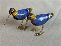 Brass & Enamel Birds