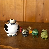 Mixed Lot - Bobble Heads, Frog, Cow