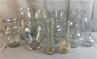 11 Assorted Glass Vases