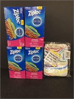 4 Ziploc Snack bags and a Zebra coloured case