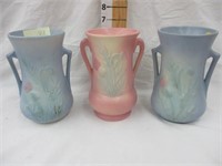 (3) Hull Thistle vases