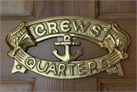 "Crews Quarters" Brass Door Plaque