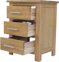Oak Bedside Cabinet with 3 Drawers