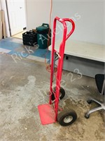 red 2 wheel dolly- rubber wheels