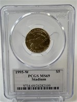 1995 W Olympic Stadium $5 Gold Coin PCGS MS69