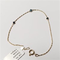 $1800 10K  Blue Diamond Treated (0.35ct) Bracelet