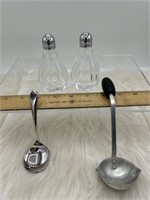 Salt and pepper shakers and ladles