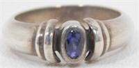 .925 Ring with Purple Stone - 5.9 grams