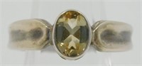 .925 Ring with Yellow Stone - 3.6 grams
