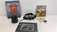 Minolta Camera, Vintage Eyeglasses, Books and etc