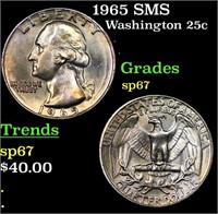 1965 SMS Washington Quarter 25c Grades sp67