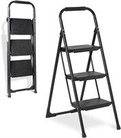 Double Elite 3-Step Ladder  27 Black