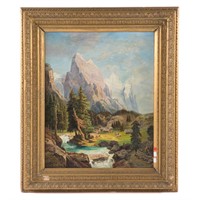 20th c. Artist Unknown. Landscape, oil on canvas