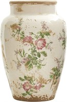 $115-12.5" Tuscan Ceramic Floral Print Vase