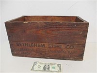 Vintage Bethlehem Steel Co. Wood Box