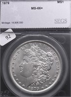 1879 SEGS MS66+ MORGAN DOLLAR