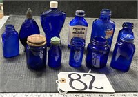 11 Cobalt Blue Bottles