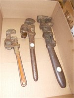 Monkey Wrench, (2) Pipe Wrenches