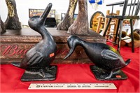 (2) Demijohn Cast Iron Ducks, 11.5"Tx8"W &