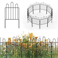 10 Panels Decorative Garden Fence No Dig Metal