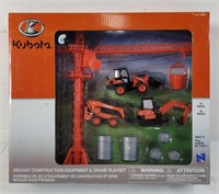Kubota diecast construction equipment and Crane