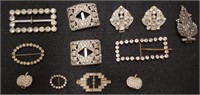 Rhinestone belt buckles - vintage