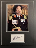 Muammar Gaddafi Custom Matted Autograph Display