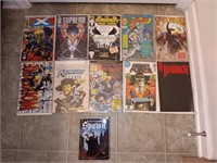 10 comic books and a spawn collectors DVD set.