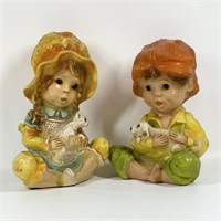 Pair of Universal Studios ChalkWare Boy & Girl