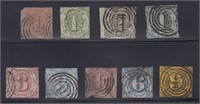 Thurn & Taxis Stamps Used group on dealer card, mo