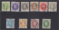 Denmark Stamps #210-219 Used with cancels