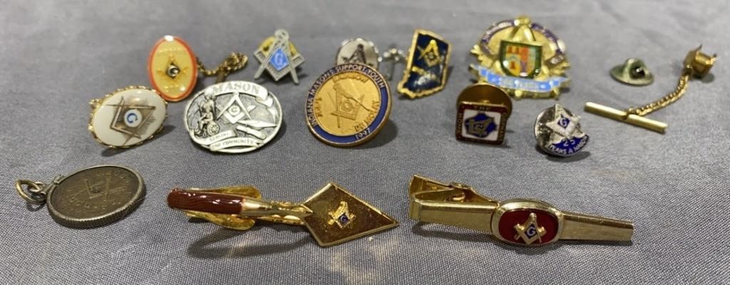 Masonic Tie Tacks, bars & pins