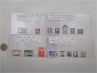 13 timbres mint 100% gum 1956-57