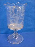 Antique Etched Glass Spooner