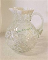 Vintage iridescent/opalescent beverage pitcher