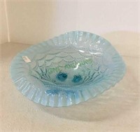 Vintage footed opalescent bowl with up and down
