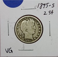 1895-S Barber Quarter VG