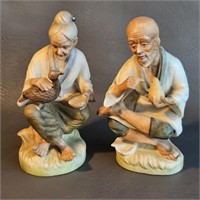 Painted Porcelain Figurines -Vintage Japan