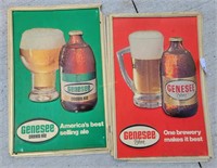 Plastic Genesee Beer Advertising Signs/ Damaged