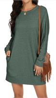 $38(2XL)Womens Long Sleeves Dresses