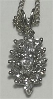 14KT WHITE GOLD DIAMOND PENDANT WITH