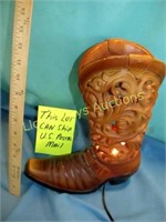 Cowboy Boot Composite Accent Lamp - 13"
