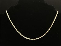 14K Yellow Gold Rope Chain Marked USA
