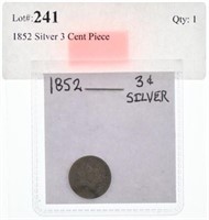 1852 Silver 3 Cent Piece