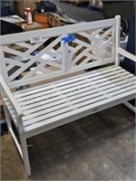 wooden outdoor bench (white)