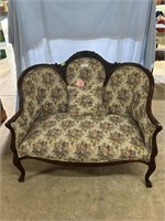 Floral upholstered settee