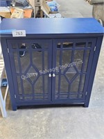 glass front 2-door cabinet 3’x3’ (royal blue)