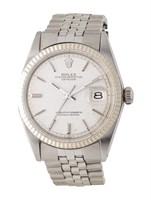 14k Gold Rolex Datejust Silver Dial Watch 36mm