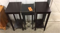 3 Black side tables