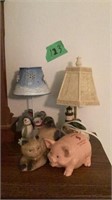 Light House, Cat, pig, Lamps